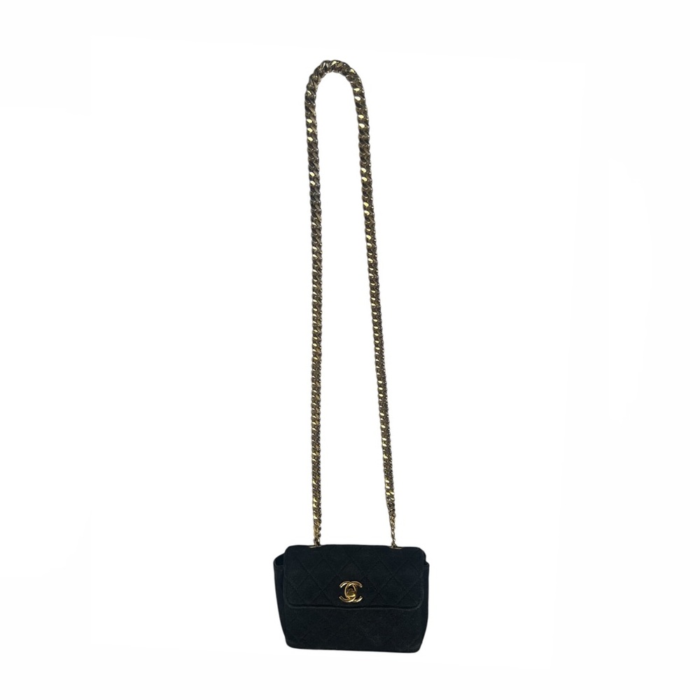 Chanel Vintage Diamond Quilted Mini Single Flap Crossbody Purse W/ Curb Chain - Picture 10 of 14